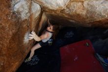 Bouldering in Hueco Tanks on 03/29/2019 with Blue Lizard Climbing and Yoga

Filename: SRM_20190329_1132501.jpg
Aperture: f/5.6
Shutter Speed: 1/250
Body: Canon EOS-1D Mark II
Lens: Canon EF 16-35mm f/2.8 L