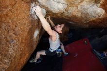 Bouldering in Hueco Tanks on 03/29/2019 with Blue Lizard Climbing and Yoga

Filename: SRM_20190329_1132553.jpg
Aperture: f/5.6
Shutter Speed: 1/250
Body: Canon EOS-1D Mark II
Lens: Canon EF 16-35mm f/2.8 L