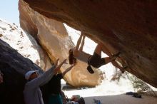 Bouldering in Hueco Tanks on 03/29/2019 with Blue Lizard Climbing and Yoga

Filename: SRM_20190329_1230340.jpg
Aperture: f/5.6
Shutter Speed: 1/400
Body: Canon EOS-1D Mark II
Lens: Canon EF 16-35mm f/2.8 L