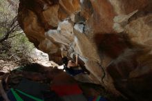 Bouldering in Hueco Tanks on 03/29/2019 with Blue Lizard Climbing and Yoga

Filename: SRM_20190329_1443510.jpg
Aperture: f/5.6
Shutter Speed: 1/250
Body: Canon EOS-1D Mark II
Lens: Canon EF 16-35mm f/2.8 L