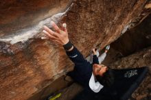 Bouldering in Hueco Tanks on 03/30/2019 with Blue Lizard Climbing and Yoga

Filename: SRM_20190330_1453531.jpg
Aperture: f/5.6
Shutter Speed: 1/250
Body: Canon EOS-1D Mark II
Lens: Canon EF 16-35mm f/2.8 L