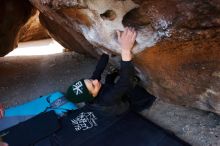 Bouldering in Hueco Tanks on 03/31/2019 with Blue Lizard Climbing and Yoga

Filename: SRM_20190331_1044200.jpg
Aperture: f/5.6
Shutter Speed: 1/250
Body: Canon EOS-1D Mark II
Lens: Canon EF 16-35mm f/2.8 L