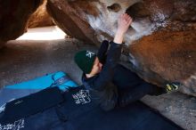 Bouldering in Hueco Tanks on 03/31/2019 with Blue Lizard Climbing and Yoga

Filename: SRM_20190331_1044270.jpg
Aperture: f/5.6
Shutter Speed: 1/250
Body: Canon EOS-1D Mark II
Lens: Canon EF 16-35mm f/2.8 L