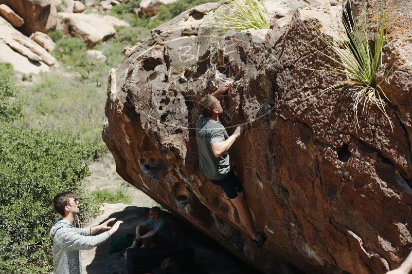 Bouldering in Hueco Tanks on 06/15/2019 with Blue Lizard Climbing and Yoga

Filename: SRM_20190615_1408170.jpg
Aperture: f/4.0
Shutter Speed: 1/800
Body: Canon EOS-1D Mark II
Lens: Canon EF 50mm f/1.8 II