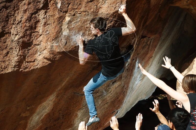 Bouldering in Hueco Tanks on 11/09/2019 with Blue Lizard Climbing and Yoga

Filename: SRM_20191109_1228100.jpg
Aperture: f/8.0
Shutter Speed: 1/250
Body: Canon EOS-1D Mark II
Lens: Canon EF 50mm f/1.8 II