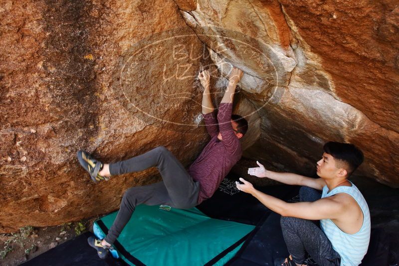 Bouldering in Hueco Tanks on 11/10/2019 with Blue Lizard Climbing and Yoga

Filename: SRM_20191110_1221590.jpg
Aperture: f/5.6
Shutter Speed: 1/250
Body: Canon EOS-1D Mark II
Lens: Canon EF 16-35mm f/2.8 L