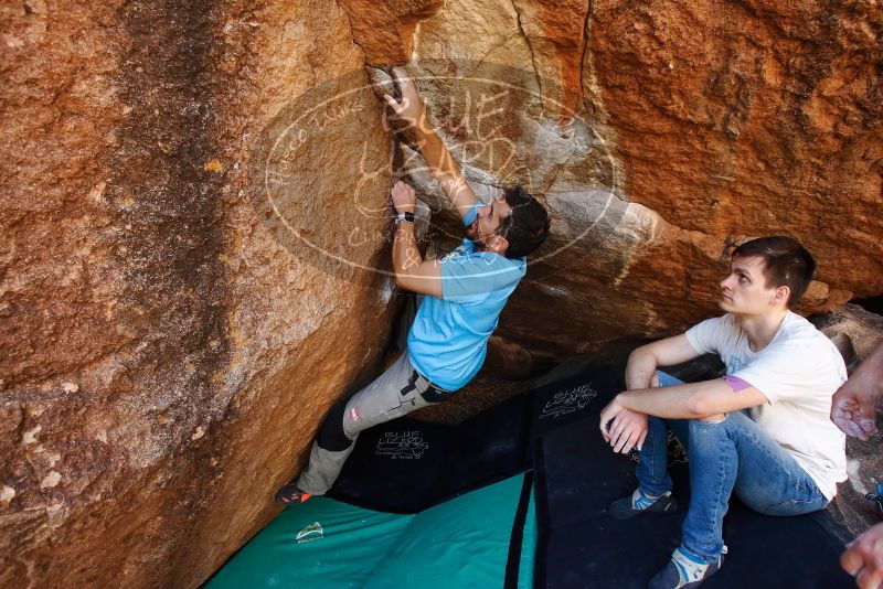 Bouldering in Hueco Tanks on 11/10/2019 with Blue Lizard Climbing and Yoga

Filename: SRM_20191110_1225170.jpg
Aperture: f/5.6
Shutter Speed: 1/250
Body: Canon EOS-1D Mark II
Lens: Canon EF 16-35mm f/2.8 L