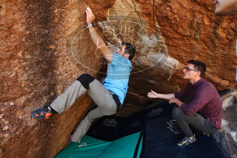 Bouldering in Hueco Tanks on 11/10/2019 with Blue Lizard Climbing and Yoga

Filename: SRM_20191110_1227420.jpg
Aperture: f/5.6
Shutter Speed: 1/250
Body: Canon EOS-1D Mark II
Lens: Canon EF 16-35mm f/2.8 L