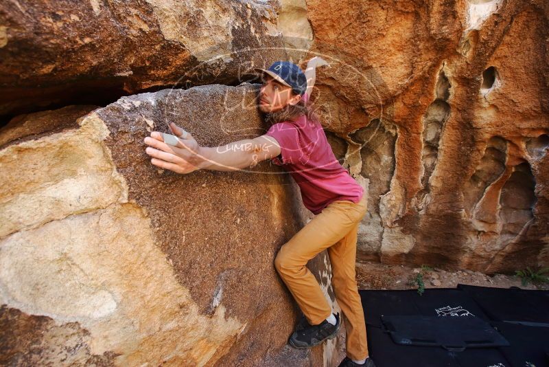 Bouldering in Hueco Tanks on 11/10/2019 with Blue Lizard Climbing and Yoga

Filename: SRM_20191110_1239550.jpg
Aperture: f/5.6
Shutter Speed: 1/250
Body: Canon EOS-1D Mark II
Lens: Canon EF 16-35mm f/2.8 L