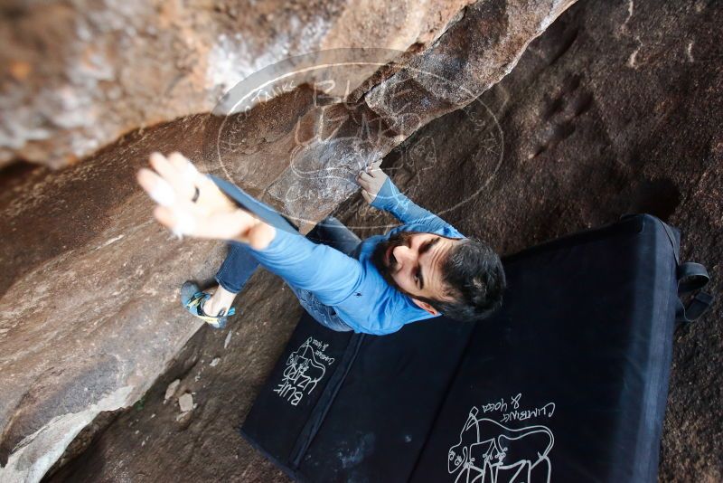 Bouldering in Hueco Tanks on 11/17/2019 with Blue Lizard Climbing and Yoga

Filename: SRM_20191117_1622030.jpg
Aperture: f/3.2
Shutter Speed: 1/250
Body: Canon EOS-1D Mark II
Lens: Canon EF 16-35mm f/2.8 L