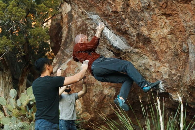 Bouldering in Hueco Tanks on 11/18/2019 with Blue Lizard Climbing and Yoga

Filename: SRM_20191118_1804430.jpg
Aperture: f/3.2
Shutter Speed: 1/250
Body: Canon EOS-1D Mark II
Lens: Canon EF 50mm f/1.8 II