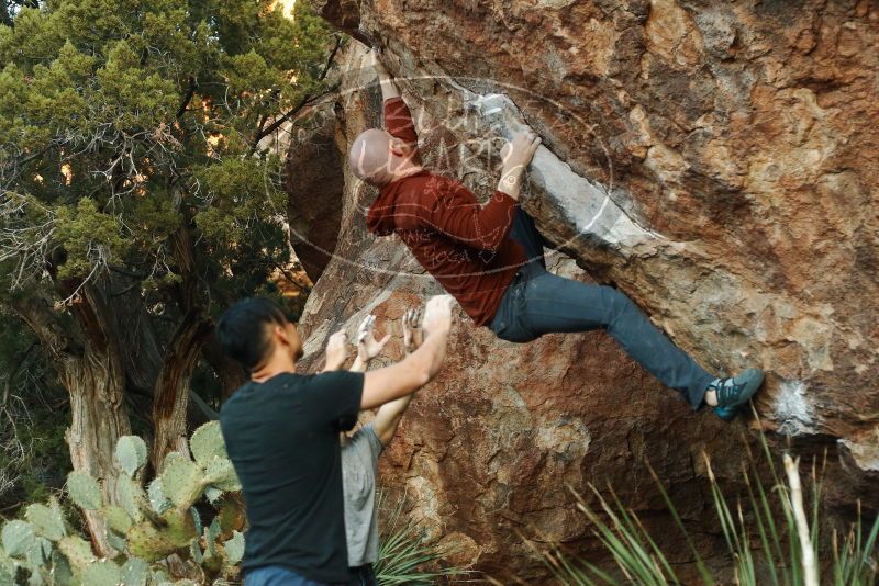 Bouldering in Hueco Tanks on 11/18/2019 with Blue Lizard Climbing and Yoga

Filename: SRM_20191118_1804460.jpg
Aperture: f/3.2
Shutter Speed: 1/250
Body: Canon EOS-1D Mark II
Lens: Canon EF 50mm f/1.8 II