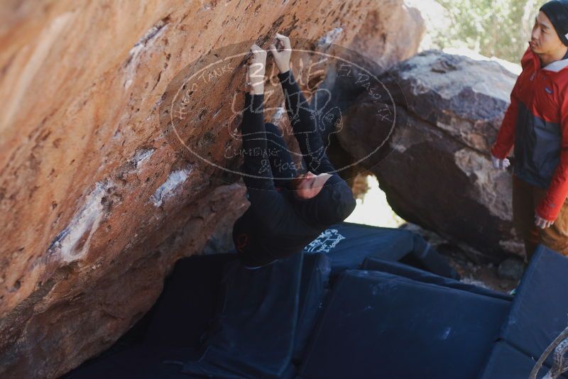 Bouldering in Hueco Tanks on 11/23/2019 with Blue Lizard Climbing and Yoga

Filename: SRM_20191123_1317421.jpg
Aperture: f/2.8
Shutter Speed: 1/250
Body: Canon EOS-1D Mark II
Lens: Canon EF 50mm f/1.8 II