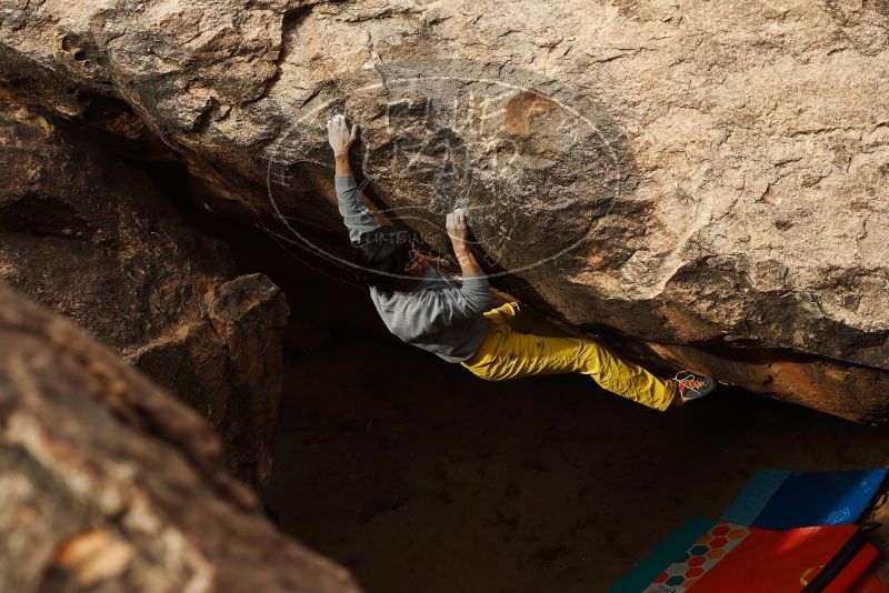 Bouldering in Hueco Tanks on 11/25/2019 with Blue Lizard Climbing and Yoga

Filename: SRM_20191125_1403480.jpg
Aperture: f/6.3
Shutter Speed: 1/500
Body: Canon EOS-1D Mark II
Lens: Canon EF 50mm f/1.8 II