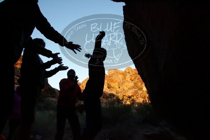 Bouldering in Hueco Tanks on 11/26/2019 with Blue Lizard Climbing and Yoga

Filename: SRM_20191126_1754303.jpg
Aperture: f/9.0
Shutter Speed: 1/250
Body: Canon EOS-1D Mark II
Lens: Canon EF 16-35mm f/2.8 L