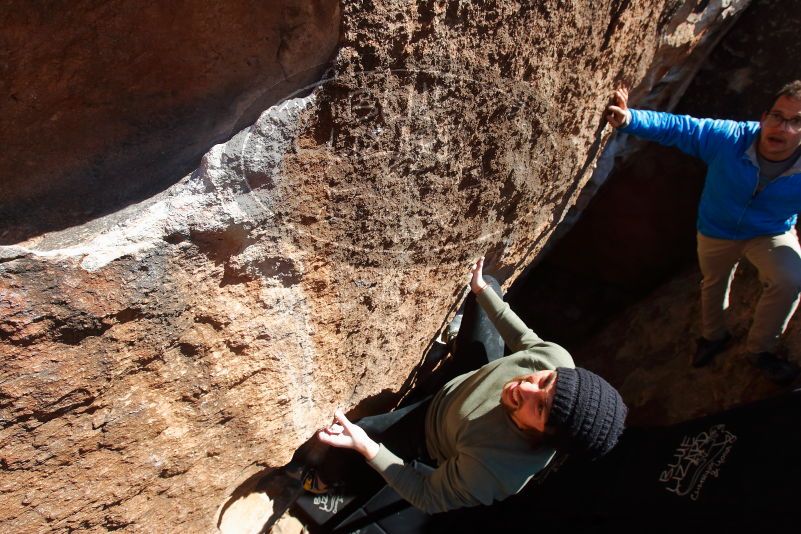 Bouldering in Hueco Tanks on 11/30/2019 with Blue Lizard Climbing and Yoga

Filename: SRM_20191130_1434340.jpg
Aperture: f/8.0
Shutter Speed: 1/250
Body: Canon EOS-1D Mark II
Lens: Canon EF 16-35mm f/2.8 L