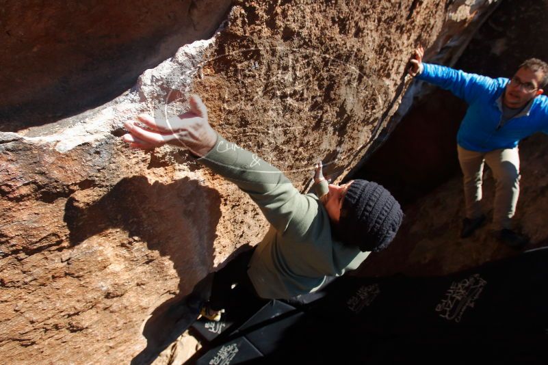 Bouldering in Hueco Tanks on 11/30/2019 with Blue Lizard Climbing and Yoga

Filename: SRM_20191130_1434381.jpg
Aperture: f/8.0
Shutter Speed: 1/250
Body: Canon EOS-1D Mark II
Lens: Canon EF 16-35mm f/2.8 L