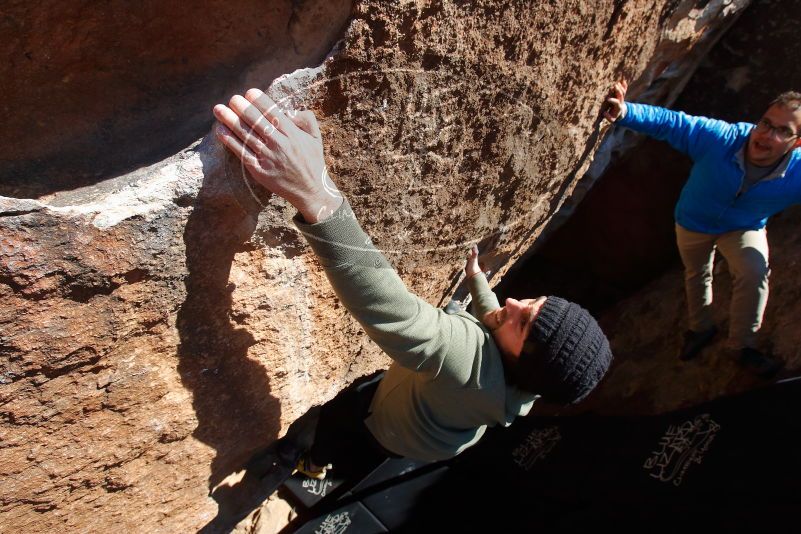 Bouldering in Hueco Tanks on 11/30/2019 with Blue Lizard Climbing and Yoga

Filename: SRM_20191130_1434382.jpg
Aperture: f/8.0
Shutter Speed: 1/250
Body: Canon EOS-1D Mark II
Lens: Canon EF 16-35mm f/2.8 L