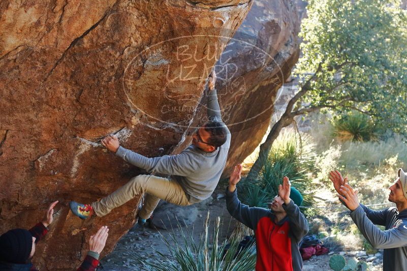 Bouldering in Hueco Tanks on 11/30/2019 with Blue Lizard Climbing and Yoga

Filename: SRM_20191130_1620490.jpg
Aperture: f/5.0
Shutter Speed: 1/250
Body: Canon EOS-1D Mark II
Lens: Canon EF 50mm f/1.8 II