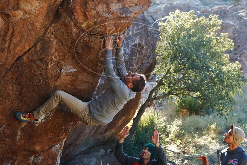 Bouldering in Hueco Tanks on 11/30/2019 with Blue Lizard Climbing and Yoga

Filename: SRM_20191130_1620560.jpg
Aperture: f/5.6
Shutter Speed: 1/250
Body: Canon EOS-1D Mark II
Lens: Canon EF 50mm f/1.8 II