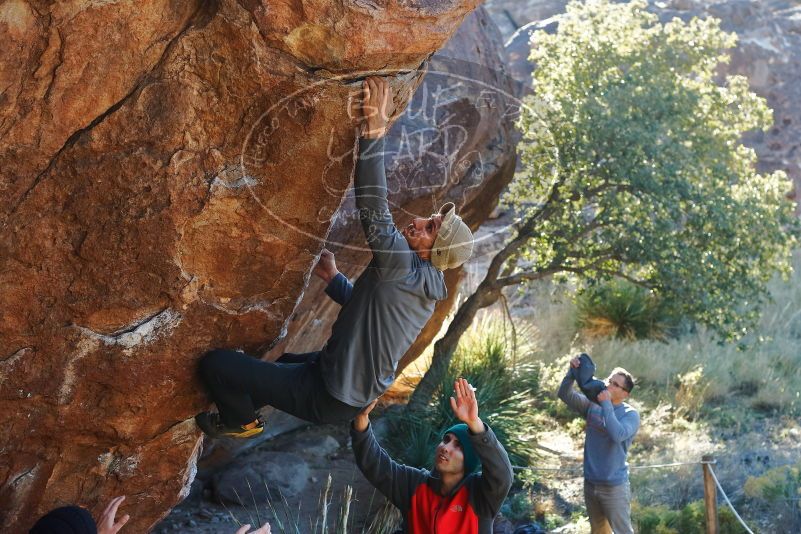 Bouldering in Hueco Tanks on 11/30/2019 with Blue Lizard Climbing and Yoga

Filename: SRM_20191130_1624020.jpg
Aperture: f/4.5
Shutter Speed: 1/250
Body: Canon EOS-1D Mark II
Lens: Canon EF 50mm f/1.8 II