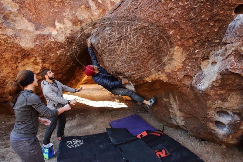 Bouldering in Hueco Tanks on 12/06/2019 with Blue Lizard Climbing and Yoga

Filename: SRM_20191206_1028090.jpg
Aperture: f/4.5
Shutter Speed: 1/250
Body: Canon EOS-1D Mark II
Lens: Canon EF 16-35mm f/2.8 L