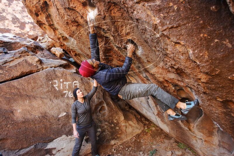 Bouldering in Hueco Tanks on 12/06/2019 with Blue Lizard Climbing and Yoga

Filename: SRM_20191206_1039080.jpg
Aperture: f/3.2
Shutter Speed: 1/250
Body: Canon EOS-1D Mark II
Lens: Canon EF 16-35mm f/2.8 L