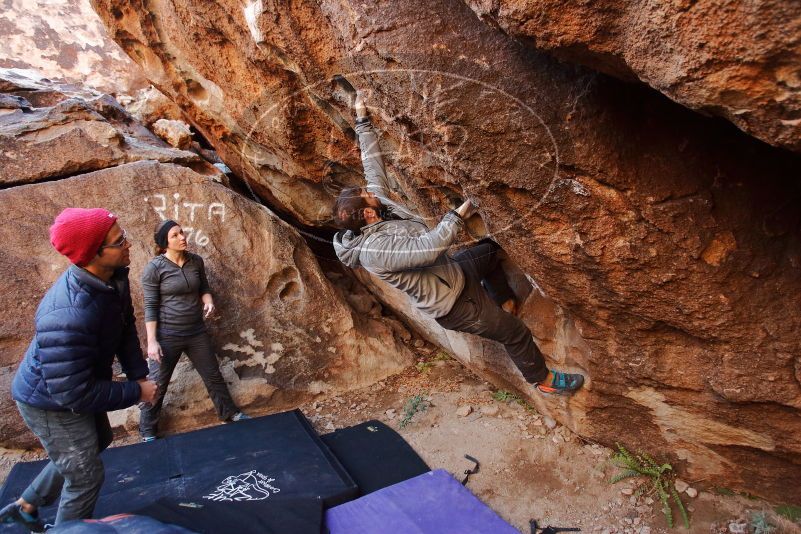 Bouldering in Hueco Tanks on 12/06/2019 with Blue Lizard Climbing and Yoga

Filename: SRM_20191206_1041190.jpg
Aperture: f/3.5
Shutter Speed: 1/250
Body: Canon EOS-1D Mark II
Lens: Canon EF 16-35mm f/2.8 L