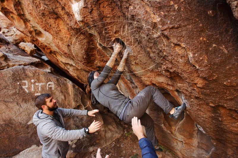 Bouldering in Hueco Tanks on 12/06/2019 with Blue Lizard Climbing and Yoga

Filename: SRM_20191206_1105460.jpg
Aperture: f/5.0
Shutter Speed: 1/250
Body: Canon EOS-1D Mark II
Lens: Canon EF 16-35mm f/2.8 L