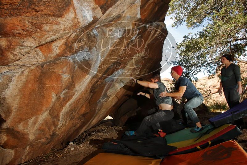 Bouldering in Hueco Tanks on 12/06/2019 with Blue Lizard Climbing and Yoga

Filename: SRM_20191206_1315360.jpg
Aperture: f/7.1
Shutter Speed: 1/250
Body: Canon EOS-1D Mark II
Lens: Canon EF 16-35mm f/2.8 L