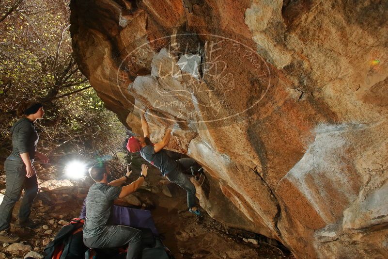 Bouldering in Hueco Tanks on 12/06/2019 with Blue Lizard Climbing and Yoga

Filename: SRM_20191206_1348050.jpg
Aperture: f/7.1
Shutter Speed: 1/250
Body: Canon EOS-1D Mark II
Lens: Canon EF 16-35mm f/2.8 L