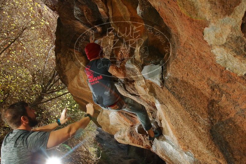 Bouldering in Hueco Tanks on 12/06/2019 with Blue Lizard Climbing and Yoga

Filename: SRM_20191206_1348230.jpg
Aperture: f/7.1
Shutter Speed: 1/250
Body: Canon EOS-1D Mark II
Lens: Canon EF 16-35mm f/2.8 L