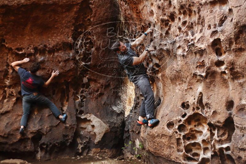 Bouldering in Hueco Tanks on 12/06/2019 with Blue Lizard Climbing and Yoga

Filename: SRM_20191206_1523070.jpg
Aperture: f/2.5
Shutter Speed: 1/250
Body: Canon EOS-1D Mark II
Lens: Canon EF 50mm f/1.8 II