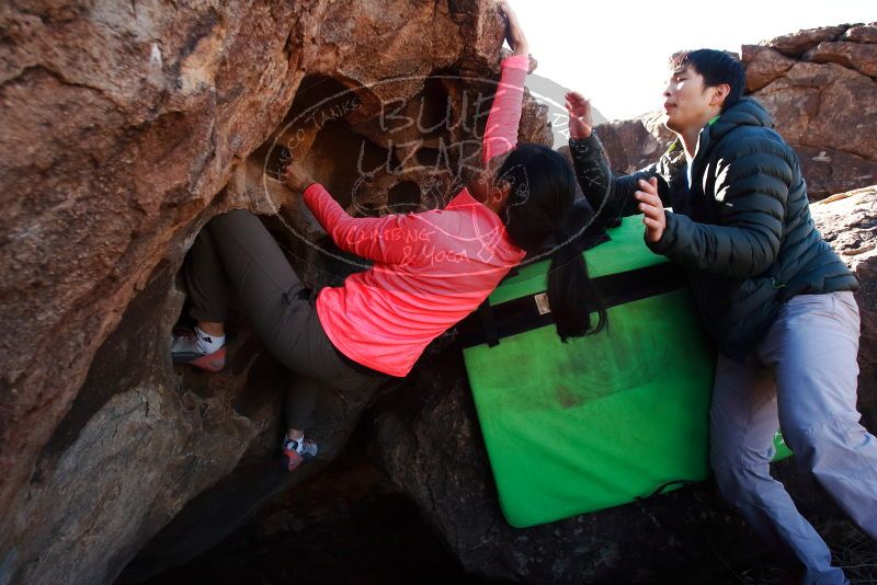 Bouldering in Hueco Tanks on 12/15/2019 with Blue Lizard Climbing and Yoga

Filename: SRM_20191215_1237500.jpg
Aperture: f/6.3
Shutter Speed: 1/250
Body: Canon EOS-1D Mark II
Lens: Canon EF 16-35mm f/2.8 L