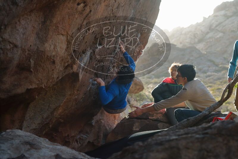 Bouldering in Hueco Tanks on 12/15/2019 with Blue Lizard Climbing and Yoga

Filename: SRM_20191215_1656100.jpg
Aperture: f/4.0
Shutter Speed: 1/250
Body: Canon EOS-1D Mark II
Lens: Canon EF 50mm f/1.8 II