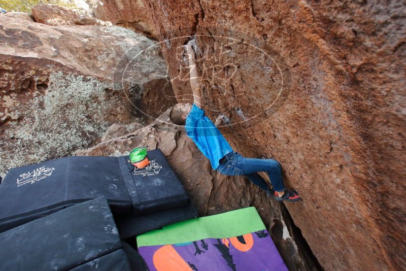 Bouldering in Hueco Tanks on 12/23/2019 with Blue Lizard Climbing and Yoga

Filename: SRM_20191223_1451090.jpg
Aperture: f/5.6
Shutter Speed: 1/250
Body: Canon EOS-1D Mark II
Lens: Canon EF 16-35mm f/2.8 L