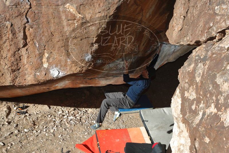 Bouldering in Hueco Tanks on 12/29/2019 with Blue Lizard Climbing and Yoga

Filename: SRM_20191229_1218520.jpg
Aperture: f/5.0
Shutter Speed: 1/250
Body: Canon EOS-1D Mark II
Lens: Canon EF 50mm f/1.8 II