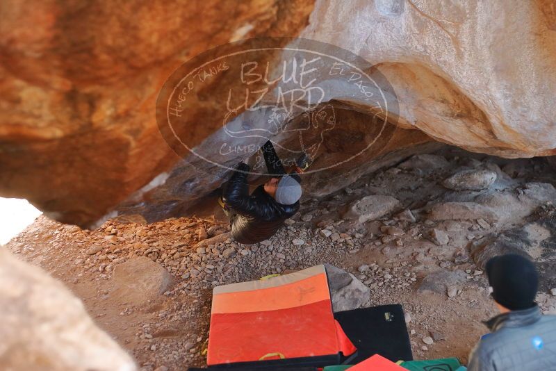 Bouldering in Hueco Tanks on 12/29/2019 with Blue Lizard Climbing and Yoga

Filename: SRM_20191229_1350470.jpg
Aperture: f/2.8
Shutter Speed: 1/320
Body: Canon EOS-1D Mark II
Lens: Canon EF 50mm f/1.8 II