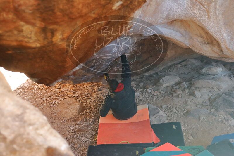 Bouldering in Hueco Tanks on 12/29/2019 with Blue Lizard Climbing and Yoga

Filename: SRM_20191229_1354060.jpg
Aperture: f/3.2
Shutter Speed: 1/320
Body: Canon EOS-1D Mark II
Lens: Canon EF 50mm f/1.8 II