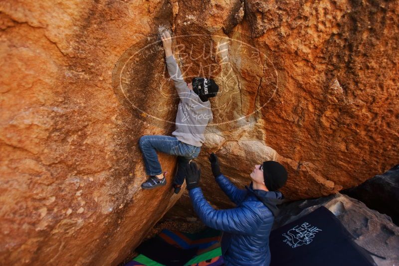 Bouldering in Hueco Tanks on 12/31/2019 with Blue Lizard Climbing and Yoga

Filename: SRM_20191231_1059380.jpg
Aperture: f/2.8
Shutter Speed: 1/200
Body: Canon EOS-1D Mark II
Lens: Canon EF 16-35mm f/2.8 L