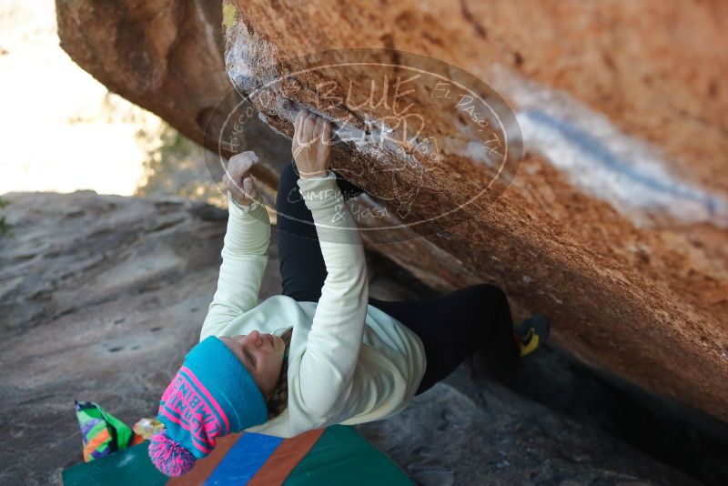 Bouldering in Hueco Tanks on 12/31/2019 with Blue Lizard Climbing and Yoga

Filename: SRM_20191231_1426480.jpg
Aperture: f/2.8
Shutter Speed: 1/400
Body: Canon EOS-1D Mark II
Lens: Canon EF 50mm f/1.8 II