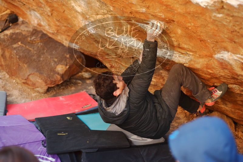 Bouldering in Hueco Tanks on 01/03/2020 with Blue Lizard Climbing and Yoga

Filename: SRM_20200103_1609070.jpg
Aperture: f/2.2
Shutter Speed: 1/250
Body: Canon EOS-1D Mark II
Lens: Canon EF 50mm f/1.8 II