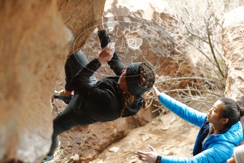 Bouldering in Hueco Tanks on 01/02/2020 with Blue Lizard Climbing and Yoga

Filename: SRM_20200102_1501320.jpg
Aperture: f/2.8
Shutter Speed: 1/250
Body: Canon EOS-1D Mark II
Lens: Canon EF 50mm f/1.8 II