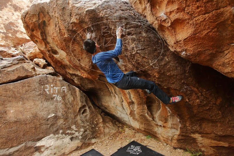 Bouldering in Hueco Tanks on 01/16/2020 with Blue Lizard Climbing and Yoga

Filename: SRM_20200116_1035350.jpg
Aperture: f/4.0
Shutter Speed: 1/320
Body: Canon EOS-1D Mark II
Lens: Canon EF 16-35mm f/2.8 L