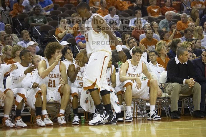 The longhorns defeated the Texas Southern University (TSU) Tigers 90-50 Tuesday night.

Filename: SRM_20061128_2034446.jpg
Aperture: f/2.8
Shutter Speed: 1/640
Body: Canon EOS-1D Mark II
Lens: Canon EF 80-200mm f/2.8 L