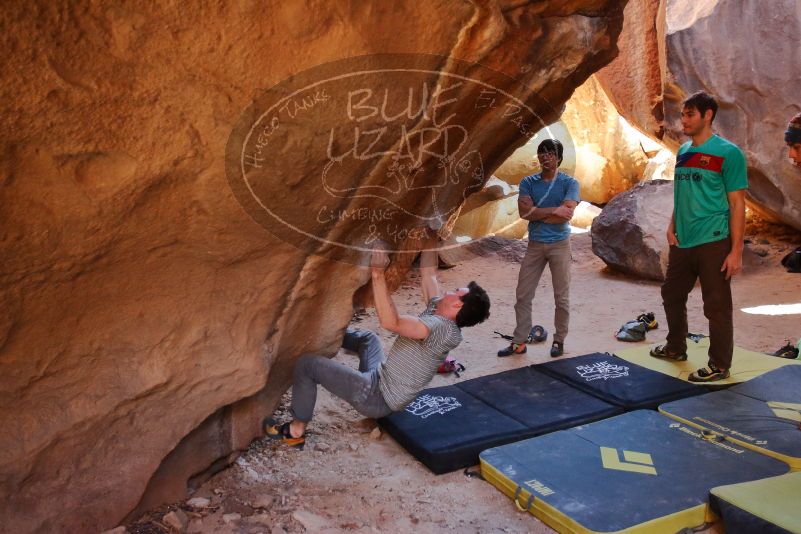 Bouldering in Hueco Tanks on 01/18/2020 with Blue Lizard Climbing and Yoga

Filename: SRM_20200118_1526330.jpg
Aperture: f/2.8
Shutter Speed: 1/250
Body: Canon EOS-1D Mark II
Lens: Canon EF 16-35mm f/2.8 L