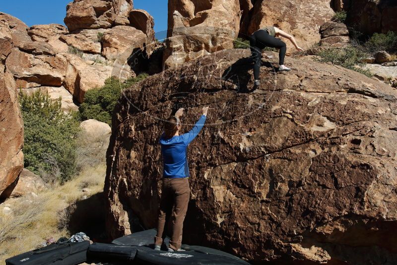 Bouldering in Hueco Tanks on 01/26/2020 with Blue Lizard Climbing and Yoga

Filename: SRM_20200126_1451500.jpg
Aperture: f/8.0
Shutter Speed: 1/400
Body: Canon EOS-1D Mark II
Lens: Canon EF 16-35mm f/2.8 L