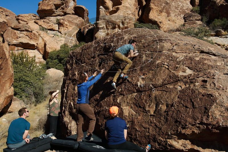 Bouldering in Hueco Tanks on 01/26/2020 with Blue Lizard Climbing and Yoga

Filename: SRM_20200126_1512120.jpg
Aperture: f/10.0
Shutter Speed: 1/400
Body: Canon EOS-1D Mark II
Lens: Canon EF 16-35mm f/2.8 L