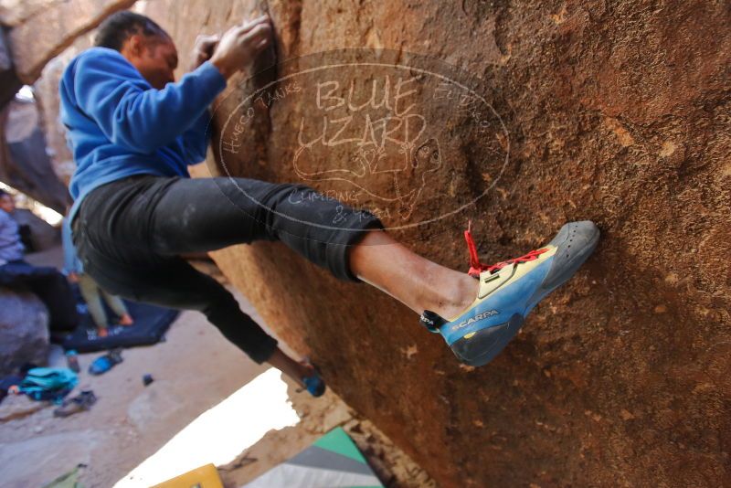 Bouldering in Hueco Tanks on 02/01/2020 with Blue Lizard Climbing and Yoga

Filename: SRM_20200201_1544261.jpg
Aperture: f/2.8
Shutter Speed: 1/320
Body: Canon EOS-1D Mark II
Lens: Canon EF 16-35mm f/2.8 L