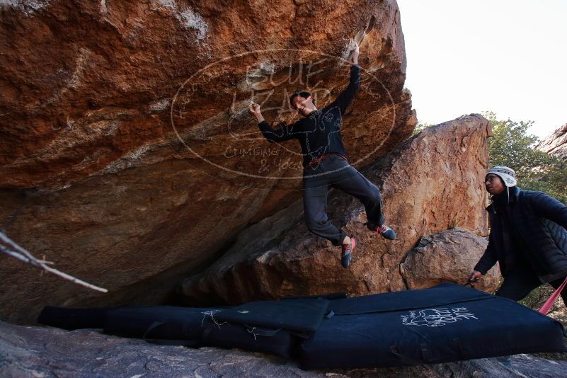 Bouldering in Hueco Tanks on 01/06/2020 with Blue Lizard Climbing and Yoga

Filename: SRM_20200106_1223052.jpg
Aperture: f/6.3
Shutter Speed: 1/320
Body: Canon EOS-1D Mark II
Lens: Canon EF 16-35mm f/2.8 L